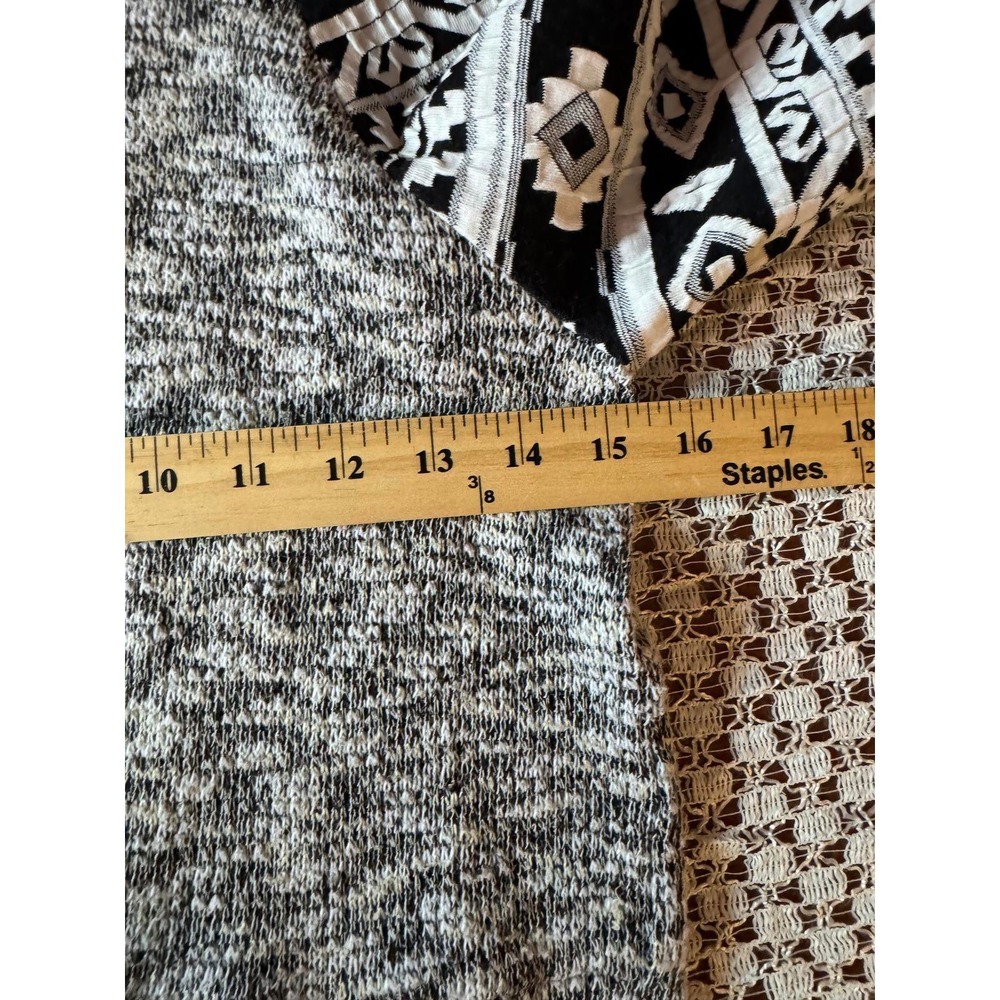 Silvergate Cardigan Sweater Women Small Grey Tribal Geometric Hooded Open Front - Picture 6 of 8
